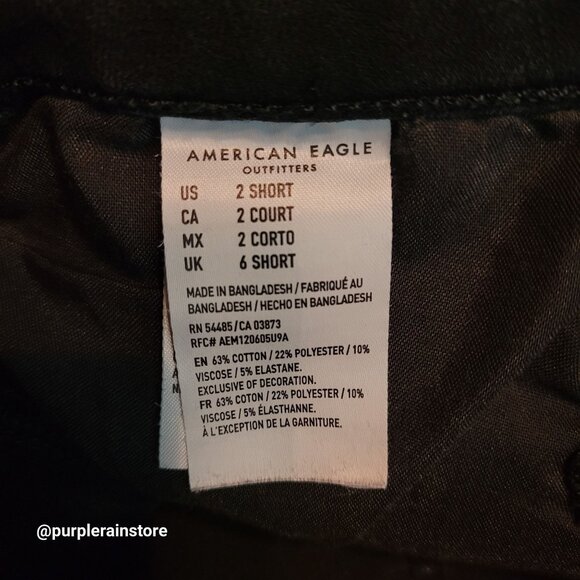 American Eagle Jeans 2 S Jegging 360 Next Level Stretch Super Hi Rise Black Wash - Picture 6 of 12